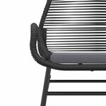 vidaXL Ensemble à manger de jardin et coussins 5 Pièces noir rotin verre