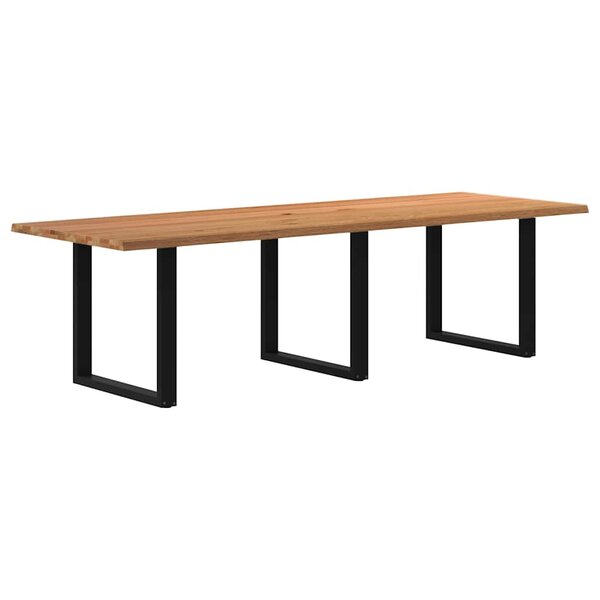 vidaXL Table à manger marron clair bois de chêne massif rectangulaire