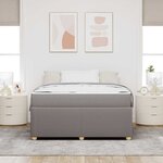 vidaXL Cadre de lit avec matelas avec matelas Taupe 140 x 200 cm tissu