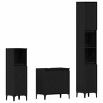 vidaXL Ensemble de mobilier de salle de bain 3 Pièces Chêne noir