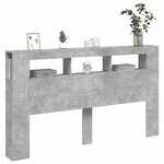 vidaXL Tête de lit à LED gris béton 180x18 5x103 5cm bois d'ingénierie