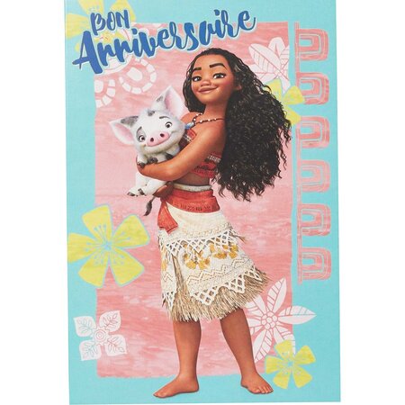 Carte anniversaire disney vaiana et pua - draeger paris