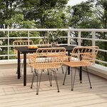 vidaXL Ensemble à manger de jardin 5Pièces Résine tressée