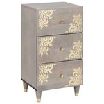 vidaXL Buffet Gris et or 40 x 33.5 x 75 cm Bois de manguier massif
