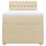 vidaXL Sommier à lattes de lit avec matelas Crème 100x200 cm Tissu