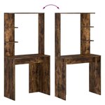 vidaXL Bureau Chêne fumé 78 5 x 37 x 154 5 cm Bois d'ingénierie