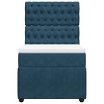 vidaXL Sommier à lattes de lit avec matelas Bleu foncé 100x200 cm