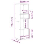 vidaXL Bibliothèque chêne fumé 34x31x112 cm bois d'ingénierie