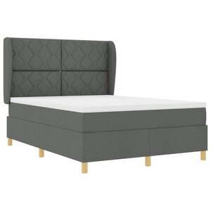 vidaXL Lit à ressorts avec matelas gris foncé 90x190 cm Gris foncé