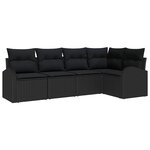 vidaXL Ensemble de Canapés avec coussin Noir Polyester