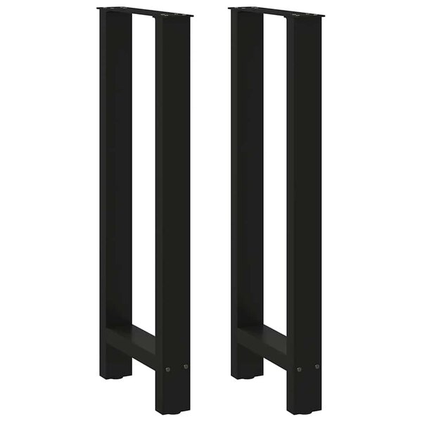 vidaXL Pieds de table de bar Noir 2 pièces 50 x (100-101) cm Acier