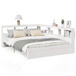 vidaXL Lit bibliothèque sans matelas blanc 150x200 cm bois pin massif