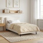 vidaXL Duvet d'hiver Crème 135 x 220 cm Microfibre et polaire Teddy