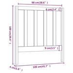 vidaXL Tête de lit Noir 106x4x100 cm Bois massif de pin