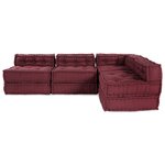 Poufs modulaires vidaXL 4 pièces en tissu bourgogne