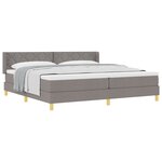 Lit à ressorts vidaXL avec matelas taupe 200x200 cm en tissu