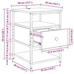 vidaXL Cabinet de chevet avec tiroir chêne artisanal 40 x 42 x 56 cm