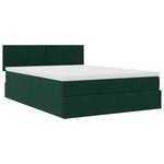 vidaXL Cadre de lit ottoman avec matelas vert foncé 140x190 cm velours