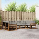 vidaXL Ensemble de canapés d'extérieur 6 Pièces Gris Naturel et Clair