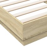 vidaXL Cadre de lit avec lumières LED chêne sonoma 90x200 cm