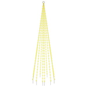 vidaXL Sapin de Noël sur mât de drapeau 310 LED Blanc chaud 300 cm