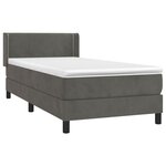 vidaXL Sommier à lattes de lit avec matelas Gris foncé 100x200 cm