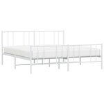 vidaXL Cadre de lit métal sans matelas et pied de lit blanc 200x200 cm