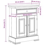 vidaXL Armoire de rangement 63 x 30 x 79 cm Bois de Mahogany Massif