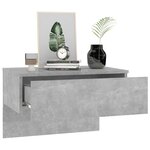 vidaXL Table de chevet murale Gris béton