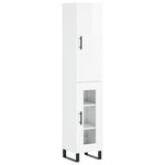 vidaXL Buffet haut Blanc brillant 34 5x34x180 cm Bois d'ingénierie