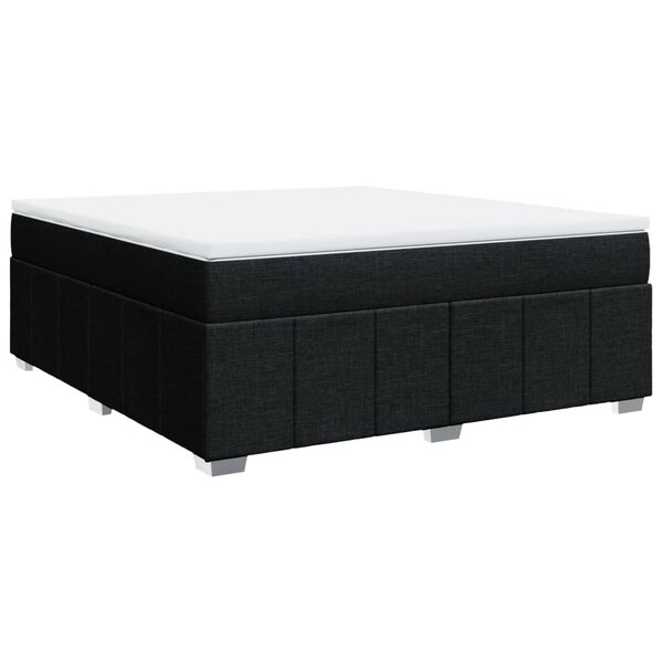 vidaXL Sommier à lattes de lit avec matelas Noir 180x200 cm Tissu