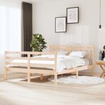 vidaXL Cadre de lit sans matelas bois massif 140x190 cm
