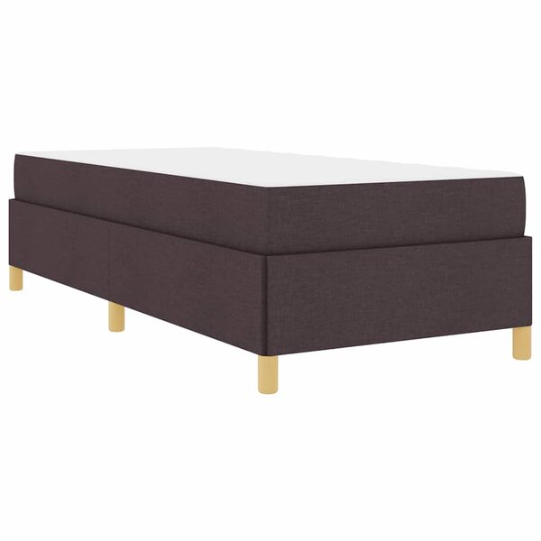 vidaXL Lit à ressorts Blanc et Marron foncé 90 x 190 cm tissu