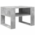 vidaXL Table basse Gris béton 66 x 53 x 45 cm Bois d'ingénierie