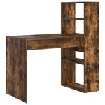 vidaXL Bureau avec Rangement Chêne Fumé 113x54x120 cm Bois d'ingénierie