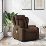 vidaXL Fauteuil de massage inclinable Marron Tissu