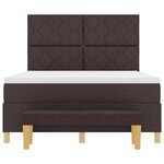 vidaXL Lit Box Spring avec Matelas & Banc Marron Foncé 140x200 cm Tissu