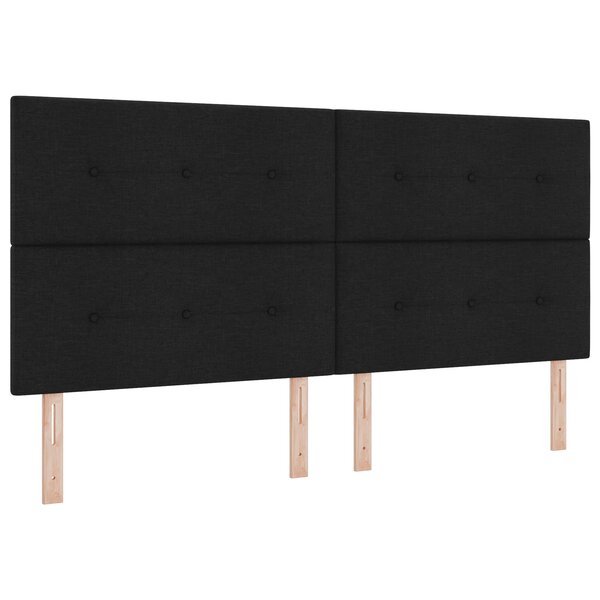 vidaXL Lit à ressorts avec matelas et lumière LED noire  200 x 200 cm  tissu