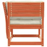 vidaXL Canapé de jardin accoudoirs et coussins cire marron massif pin