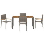 vidaXL Ensemble de salle à manger pour jardin 5 Pièces Gris polyrotin