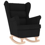 vidaXL Chaise à bascule avec repose-pied Noir Tissu