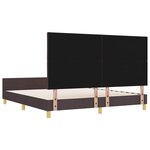 vidaXL Cadre de lit avec tête de lit Marron foncé 180 x 200 cm tissu