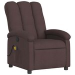 vidaXL Fauteuil de massage inclinable Marron foncé Tissu