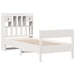 vidaXL Lit bibliothèque sans matelas blanc 75x190cm bois de pin massif