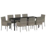 vidaXL Ensemble de salle à manger pour jardin 9 Pièces Gris polyrotin