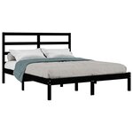 vidaXL Cadre de lit sans matelas noir 140x190 cm bois de pin massif