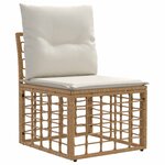 vidaXL Ensemble de canapés d'extérieur 9 Pièces Blanc Naturel et Crème