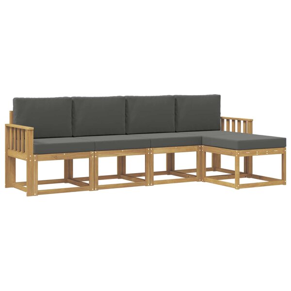 vidaXL Ensemble de canapés d'extérieur 5 pc Blanc et anthracite