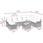 vidaXL Ensemble de canapé de jardin 9 Pièces Marron Poly rotin