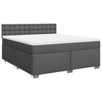vidaXL Sommier à lattes de lit avec matelas Gris foncé 180x200cm Tissu